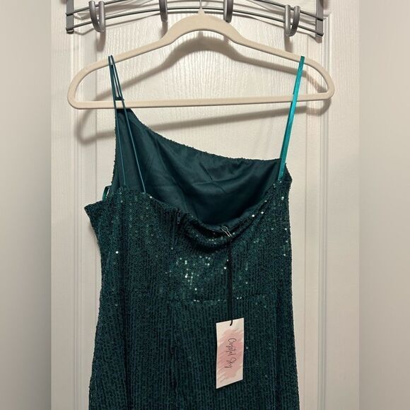 Crystal Sky emerald green sequin Mini Dress Cocktail Party Sexy Elegant L NWT - Picture 5 of 16